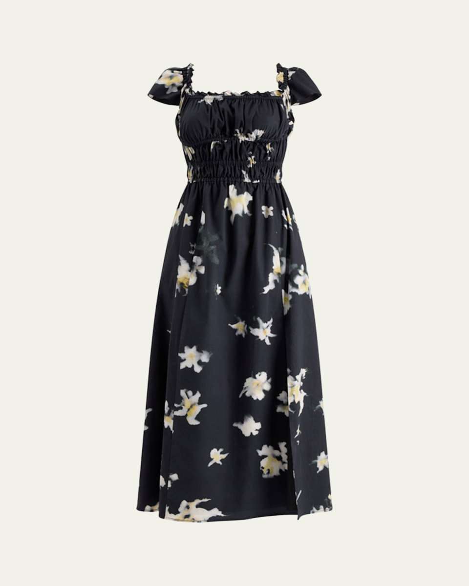 Lily Floral Smocked Midi Dress